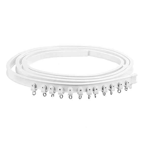 LAIQIEN 3.5m Flexible Ceiling Curtain Track Kit Bendable Window Rod Straight Curve for Home Bedroom Office Shower Curtains Decor