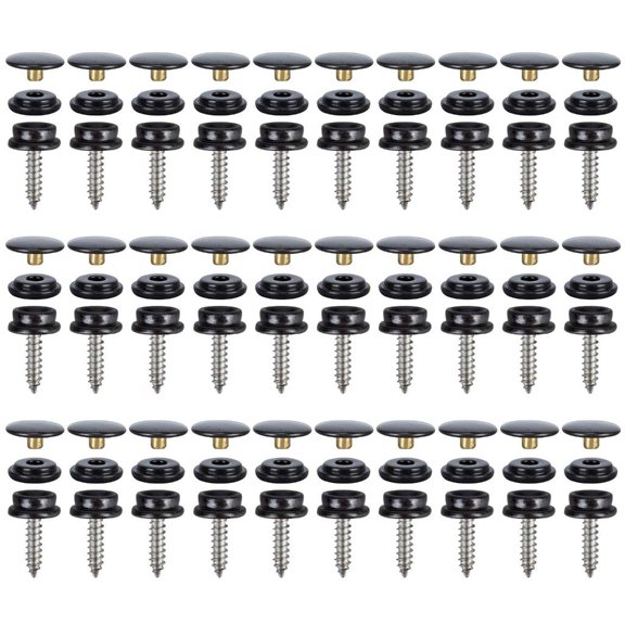 LAIQIEN 30 Sets Screw Snap Fastener, Screw Press Studs Canvas Snaps Stainless Fastener