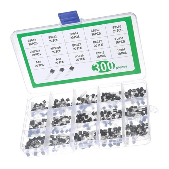 LAIQIEN 300Pcs S9012 S9013 S9014 S8050 Transistor Assortment Set for Electronics Project