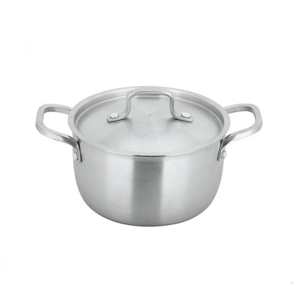 LAIQIEN 304 Stainless Steel Stock Pod with Lid Cover 3-Ply Clad Base Soup Pot Cookware