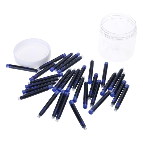 LAIQIEN 30pcs Jinhao Universal Black Blue Fountain Pen Ink Sac Cartridges 2.6mm Refills