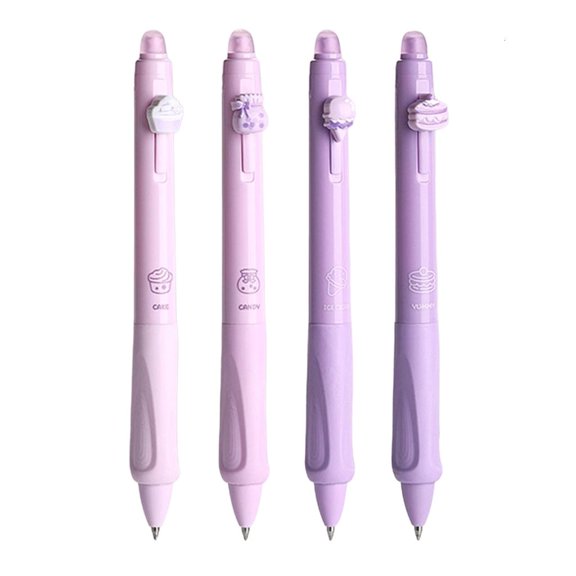 LAIQIEN 4 Pcs Retractable Gel Pen 0.5mm Neutral Pen Creative Erasable Pen Signature Pen