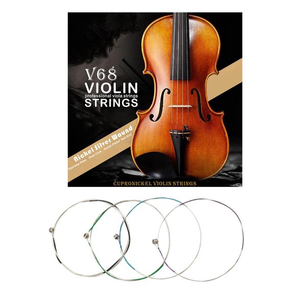 LAIQIEN 4Pcs/Set Violin Strings G-D-A-E Universal String Steel Core Violin Fiddle Strings for Instruments 4/4 3/4 1/2 1/4 Violin