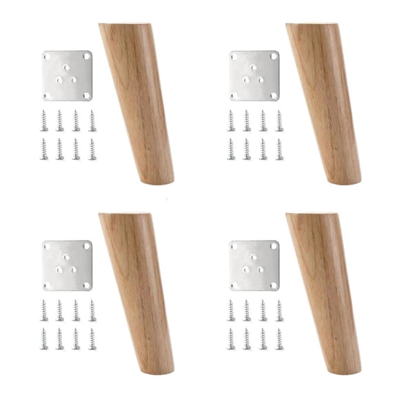 LAIQIEN 4Pcs Solid Wood Table Leg Reinforcements Stabilizing Brackets for Desks Chairs
