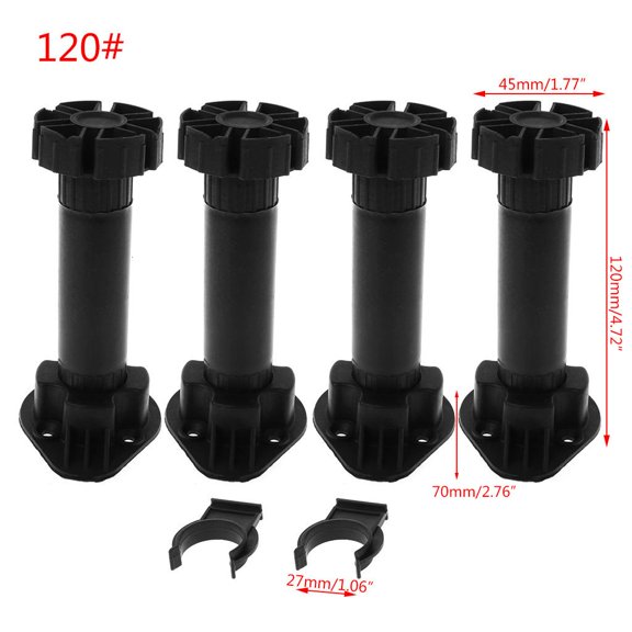 LAIQIEN 4pcs Adjustable Height Cupboard Foot Cabinet Leg For Kitchen Bathroom