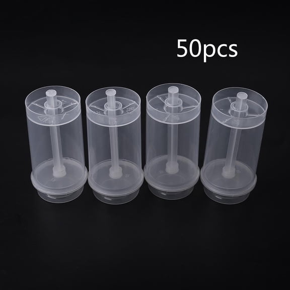 LAIQIEN 50 pcs Round Push-Up Cake Shooter Cake Holder Plastic Clear Cake Holder Push Pops Cake Dessert Container Cake Tools Gift
