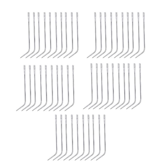LAIQIEN 50x Weaving Needle Curved Needle for Canvas Repairing Leather Project Carpet