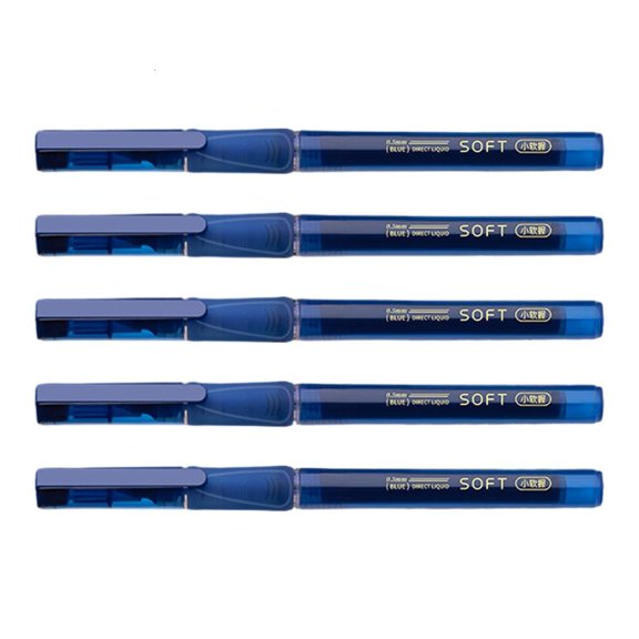 LAIQIEN 5Count Roller Ball Pen for Writing Noting Journaling 0.5MM Needle Tip Gel Pen