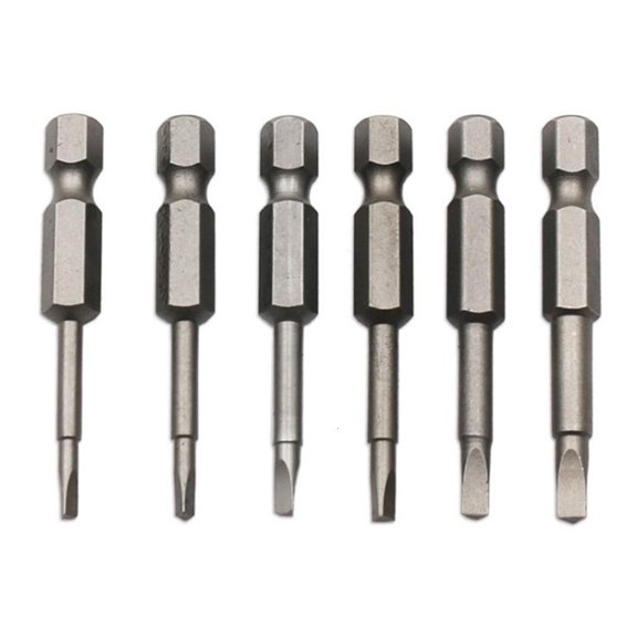 LAIQIEN 6Pcs Triangular Screw Bits 1.8/2/2.3/2.5/2.7/3 Mm S2 Steel Magnetic Screwdriver Bit Anti Slip Triangular Screw for Hea
