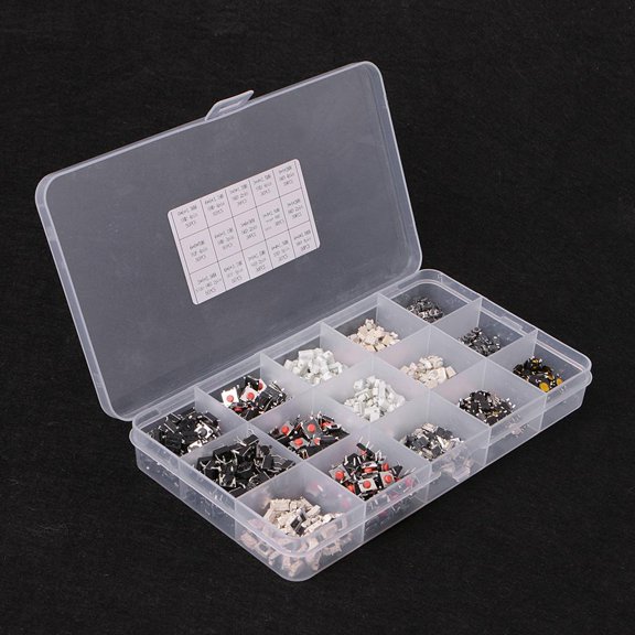LAIQIEN 750 Pcs 15 Value Tactile Push Button Switch Micro Switch Momentary Assortment Ki