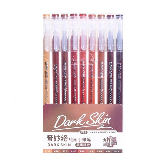 LAIQIEN 9Pcs Colorful Gel Pen Needle Tip Assorted Color Drawing Pen for Color Coding