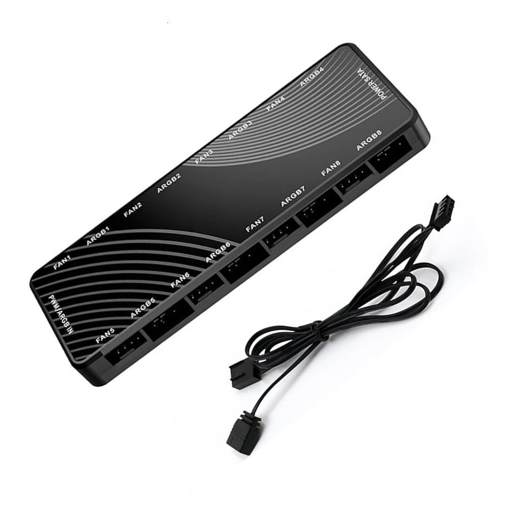 LAIQIEN Addressable RGBs Lighting Controller with PWMs 8 Port Fan Hubs ...
