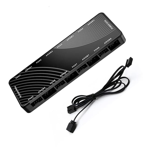 LAIQIEN Addressable RGBs Lighting Controller with PWMs 8 Port Fan Hubs for Gaming Case