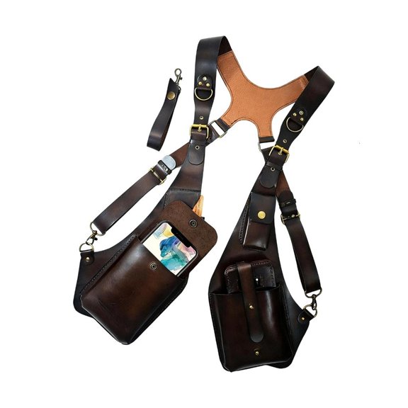 LAIQIEN Adjustable Genuine Leather Camera Straps For DSLR Comfortable Shoulder Harness With Padded Design