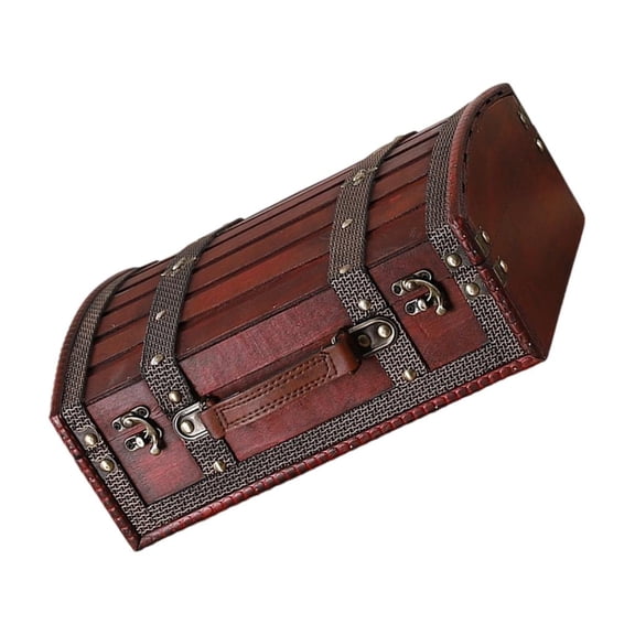 LAIQIEN Adventure Locking Wood Chest Storage Container for Personalize Belongings