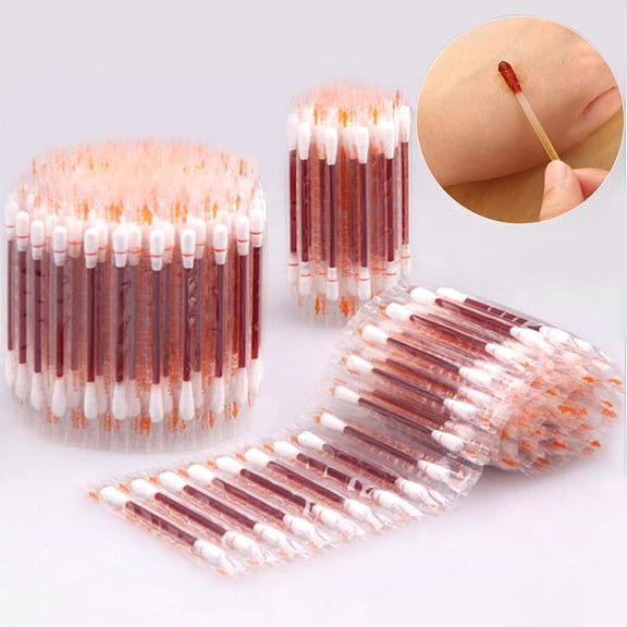LAIQIEN Alcohol Swabs Cotton Tips Individually Wrapped Disposable Swabsticks Sanitary First Aid Kit Safety for Men Women