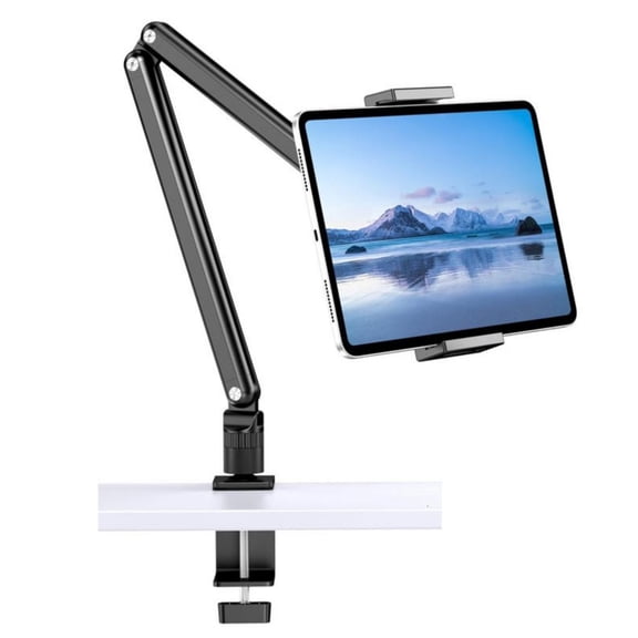 LAIQIEN Aluminum Tablets Desk Holder Flexible Arm And Clamp For 4.7 To 13inch Devices
