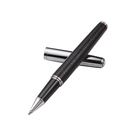 LAIQIEN Business Pen 0.5mm Black Ink Leather Metal Ballpoint Pens Student Gift Office Stationery Supplies