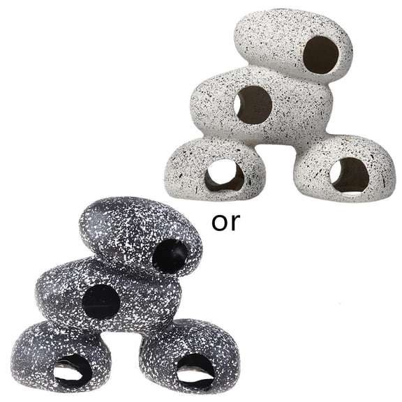 LAIQIEN Cichlid Breeding Stone Stackable Aquarium Decoration Rock Caves Fish Hideaway for Betta Cave Hideaway Tunnel Accessory