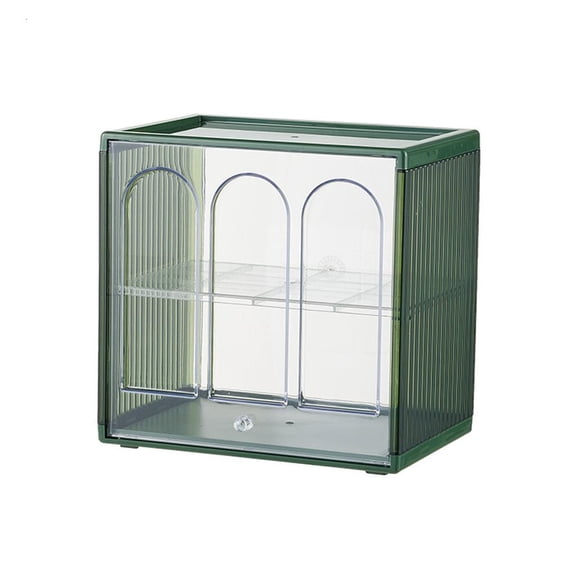 LAIQIEN Clear Storage Box with Door Coffee Cup Organizer Dust-proof Blind Box Storage Box Practical Mugs Storage Cases for Home