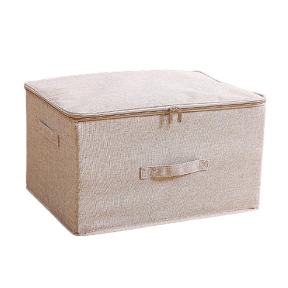LAIQIEN Clothes Quilt Storage Box Cotton Linen Underwear Bedding Storage Organizer Wardrobe Tidy for Case Home Blanket Container
