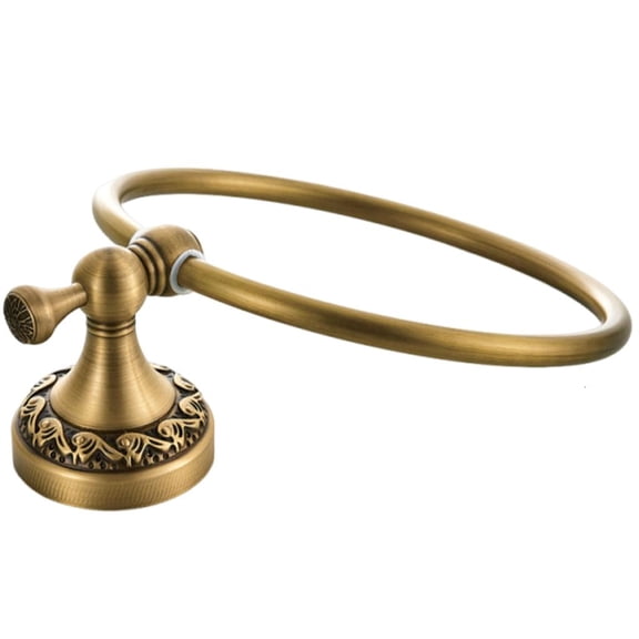 LAIQIEN Copper Towel Rings Wall Mounted Bath Hand Towel Holder Bathroom Accessories