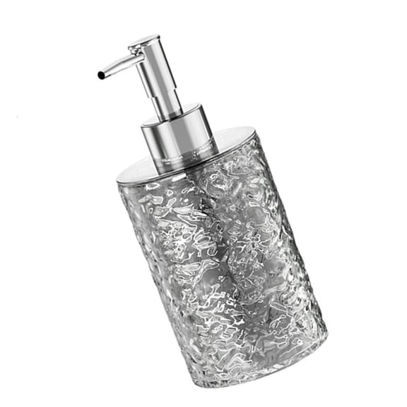 LAIQIEN Crystal Kitchen Refillable Dish Soap Dispenser Liquid Hand Soap Container with Rust Proof Stainless Steel Pump for Showe