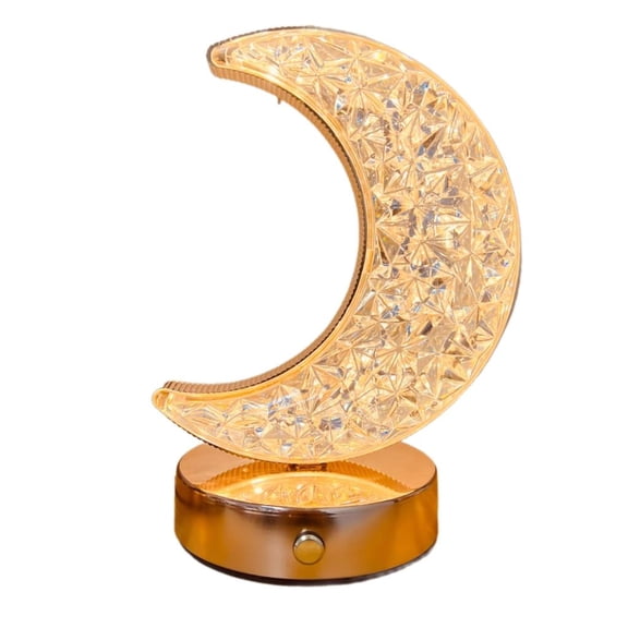LAIQIEN Crystal NightLights Glowing 3D Moon Table Lamp USB Atmospheres Lamp Tables Decorations Kid Gift