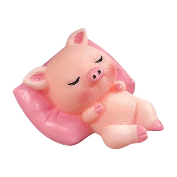 LAIQIEN Cute Sleep Panda Pig Dog Rabbit Resins Figurine for Home Desktop and Car Decors
