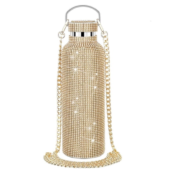 LAIQIEN Diamond Water Bottle Bling Rhinestone Vacuum Flask Glitter Bottles StainlessSteel Insulated Water Bottle Gift