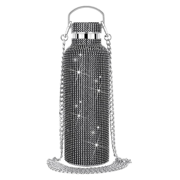 LAIQIEN Diamond Water Bottle Bling Rhinestone Vacuum Flask Glitter Bottles StainlessSteel Insulated Water Bottle Gift