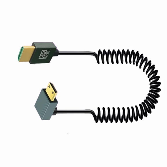 LAIQIEN Durability HDMIs To Mini HDMIs Coiled Cable With Ergonomic Design For Easy Use