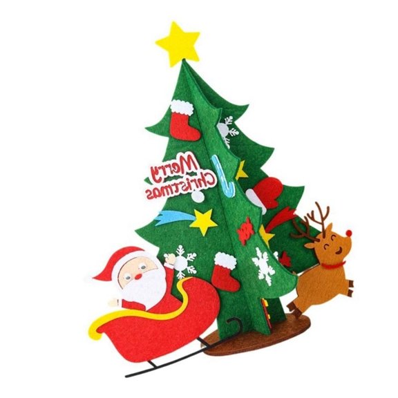 LAIQIEN Easy Assemble Reusable Cloth Christmas Tree Multicolored Decorative Accessories