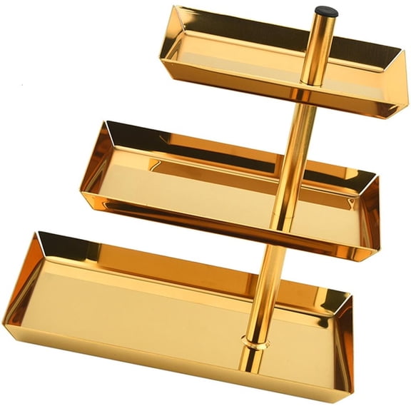 LAIQIEN Easy to Clean 3 Layer Serving Stand and Platters Dessert Stand for Party Treats Stackable Plates with Foldable Rack