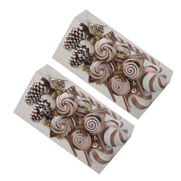 LAIQIEN Elegant Christmas Hanging Baubles Pinecone Colored Holiday Decoration for Tree