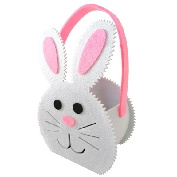 LAIQIEN Felt Easters Animal Themed Basket for Holiday Crafts Candy Gift Bag with Handle