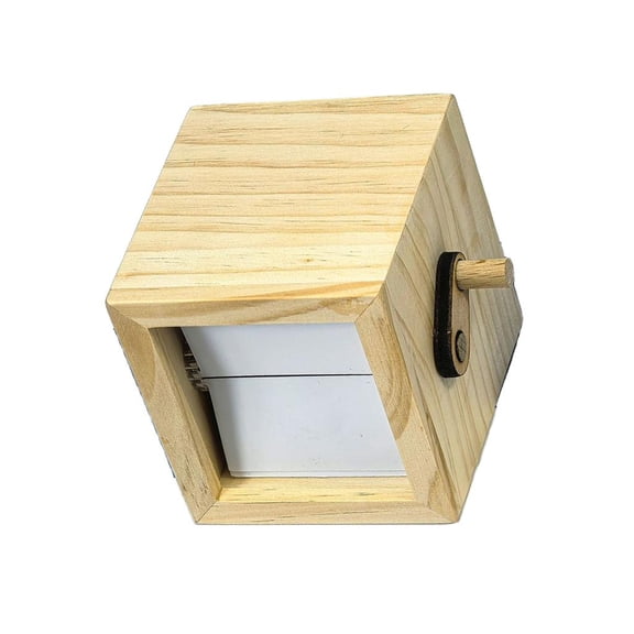 LAIQIEN Hand Crank Photo Flipbook 16 Page Wooden Frame Creative Rotating Picture Album