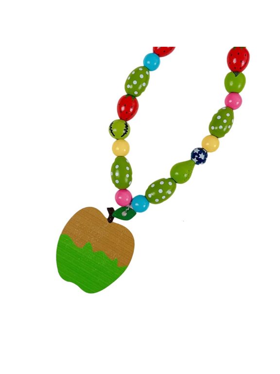 Handmade Festive Apples Bead Necklace for Daily Use Dopamine Colorful Style