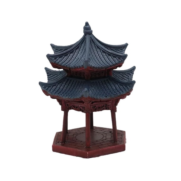 LAIQIEN Hexagon Pavilion Resin Sculpture Figurine For Aquariums Environment Landscape