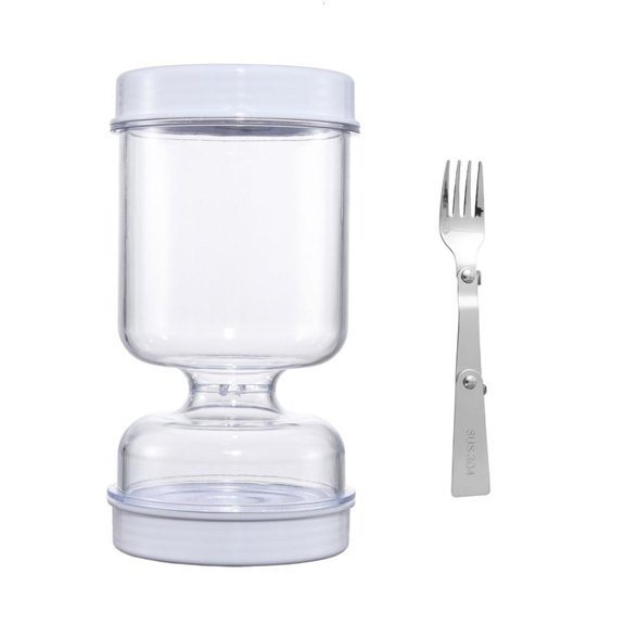 LAIQIEN Hourglass Pickles Jar Dry and Wet Dispenser Pickles Olives Hourglass Jar Cucumber Container for Kitchen Juice Separator