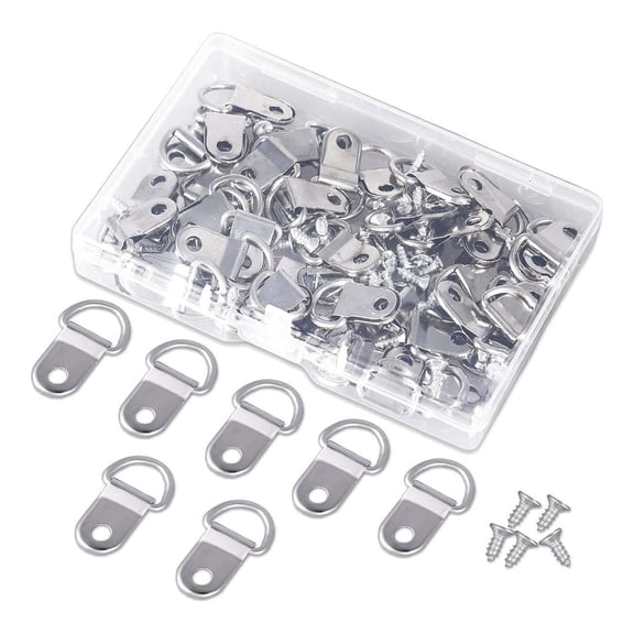 LAIQIEN Industrial Grade Heavy Duty D-Rings Picture Hangers Kits with Screws for House