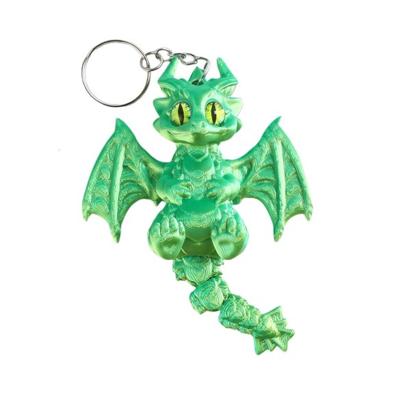 LAIQIEN Interactive 3D Printed Western Dragon Keychain Pendant Toy With Flexible Wing