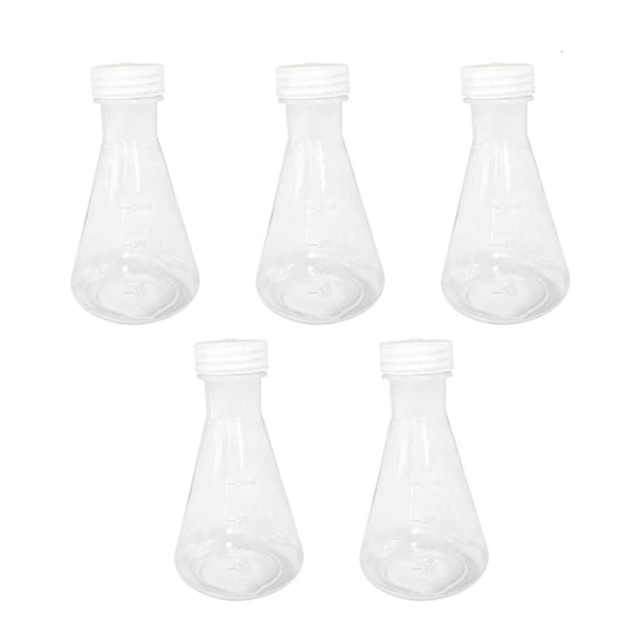 LAIQIEN Laboratory Flasks with Lid Triangular Clear Plastic Flasks with Scales for Lab