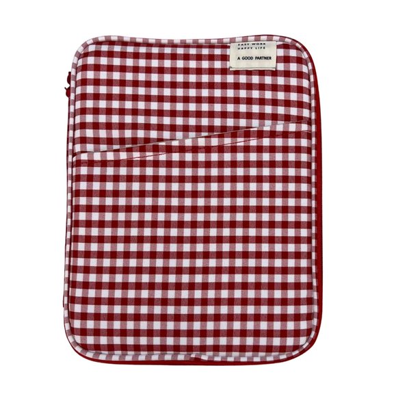 LAIQIEN Laptop Sleeve for 11 13 14inch Pad Grids Style Cotton Material Protective Cover