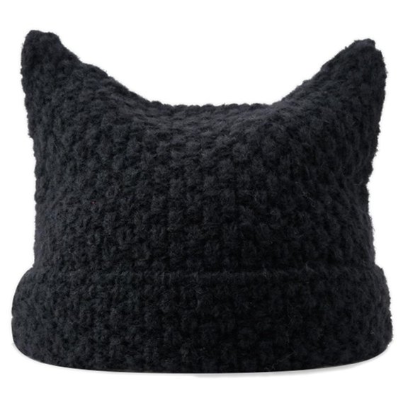 LAIQIEN Little Devil Hat Cat Ear Beanie Devil Horn Hat Striped Knit Hat Beanie Crochet Knitted Hat Skullies Beanie