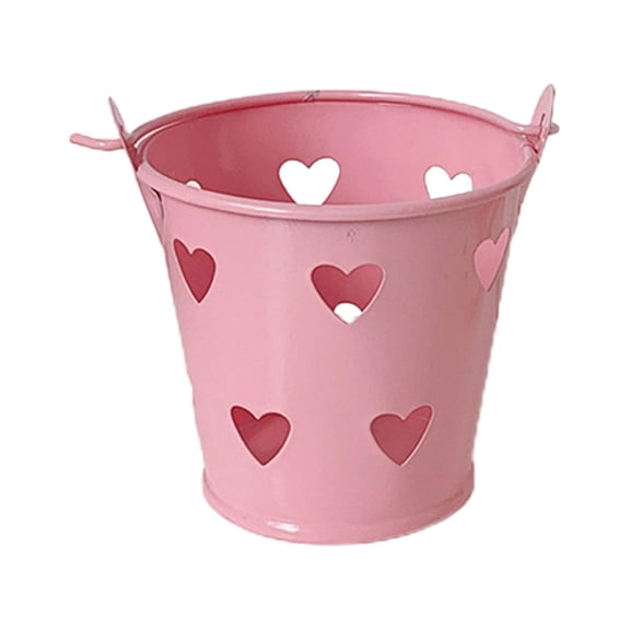 LAIQIEN Lovely Bucket Pencil Holder Pink Makeup Brush Storage Organizer for Student Kids