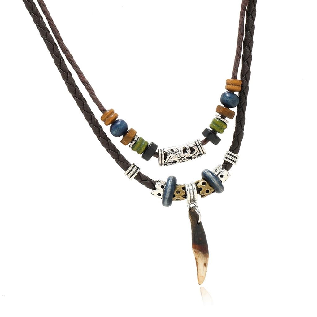 Bady Rng LAIQIEN Men Fang Necklace Sweater Accessory with Bead for Female Neck ...