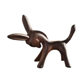 LAIQIEN Metal Donkey Figurine with Distressed Texture for Shelf and Desk Styling