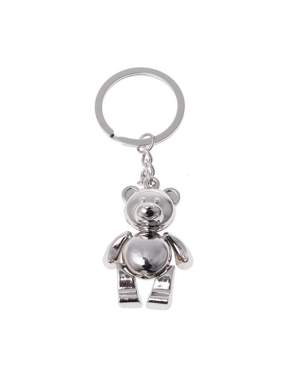 Metal Movable Bear Keychain Car for Key Ring Women Charm Accessory 3D Animal Key