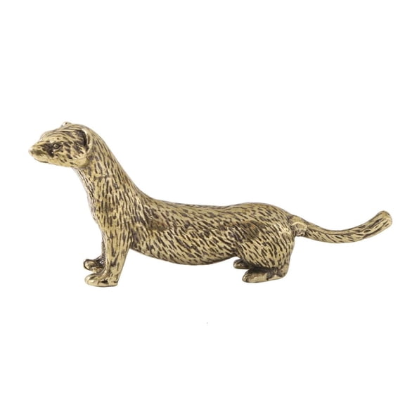 LAIQIEN Metal Weasels Statue Decors Animal Figurines Decorative Ornament Collectible Figurines for Office Home Desktop Decors